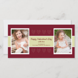 赤いハート写真バレンタインカード シーズンカード