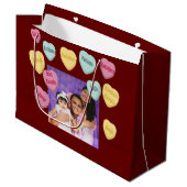 赤いハート写真メッセージ |母スペインの母の日 ラージペーパーバッグ (正面アングル)