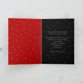 赤いハート写真折り畳み結婚案内 招待状 (内部)