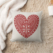 赤いハート切り出しインスパイア枕 クッション (ブランケット)