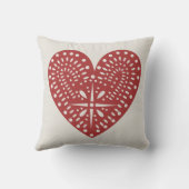 赤いハート切り出しインスパイア枕 クッション (裏面)