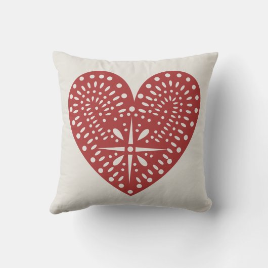 赤いハート切り出しインスパイア枕 クッション (裏面)