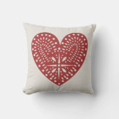 赤いハート切り出しインスパイア枕 クッション (正面)
