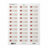 赤いハート切り出しバレンタイン住所 シール (フルシート)