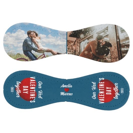 赤いハート初のバレンタインデー2枚の写真 ソフトボール (パネル)