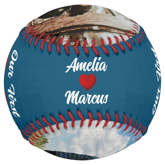 赤いハート初のバレンタインデー2枚の写真 ソフトボール (裏面)