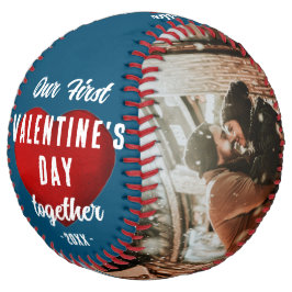 赤いハート初のバレンタインデー2枚の写真 ソフトボール