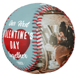 赤いハート初のバレンタインデー2枚の写真 ソフトボール