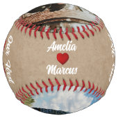 赤いハート初のバレンタインデー2枚の写真 ソフトボール (裏面)