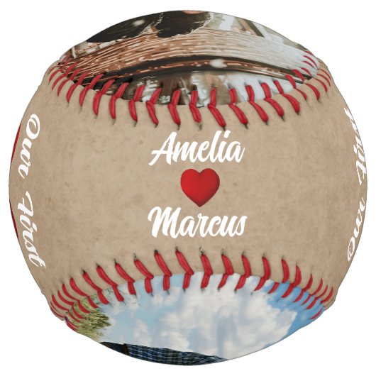 赤いハート初のバレンタインデー2枚の写真 ソフトボール (裏面)