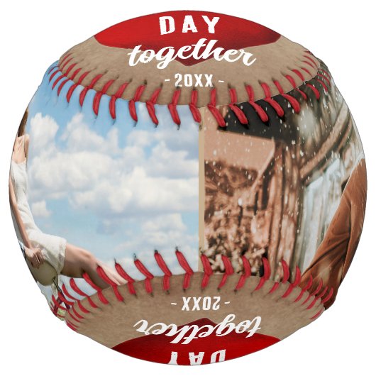 赤いハート初のバレンタインデー2枚の写真 ソフトボール (正面)