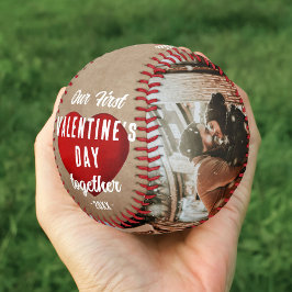 赤いハート初のバレンタインデー2枚の写真 ソフトボール