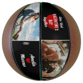 赤いハート初のバレンタインデー2枚の写真 バスケットボール (縦)