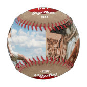 赤いハート初のバレンタインデー2枚の写真 野球ボール (正面)