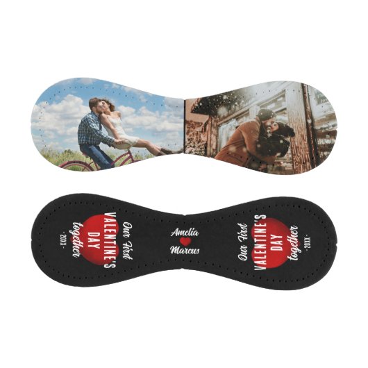 赤いハート初のバレンタインデー2枚の写真 野球ボール (パネル)