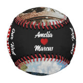 赤いハート初のバレンタインデー2枚の写真 野球ボール (裏面)