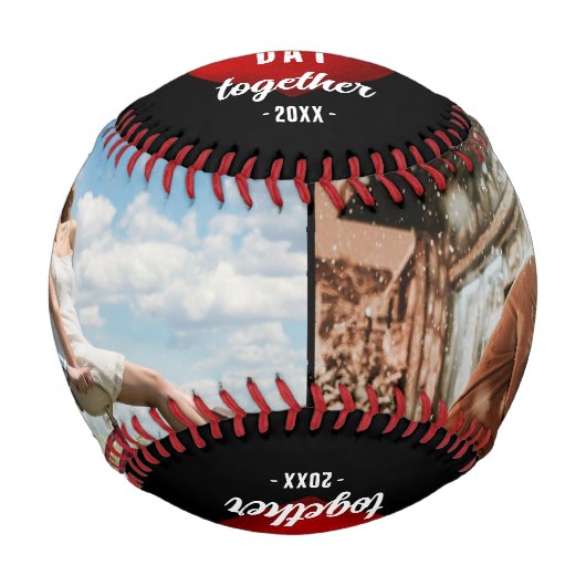 赤いハート初のバレンタインデー2枚の写真 野球ボール (正面)