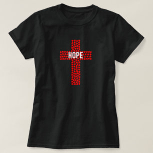 赤いハート十字 – 希望のTシャツのシンボル Tシャツ