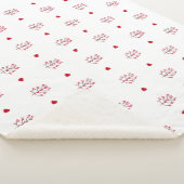 赤いハート及び木シームレスパターン シェルパブランケット (3/4)