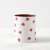 赤いハート及び水玉模様 マグカップ (中央)
