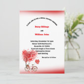 赤いハート及び結婚自転車 招待状 (スタンド正面)