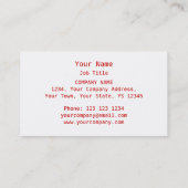 赤いハート名刺ホワイト 名刺 (裏面)