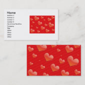 赤いハート名刺 名刺 (正面/裏面)