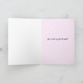 赤いハート名前をカスタムするロマンチックピンク シーズンカード (内部)