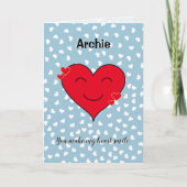 赤いハート名前をカスタムするロマンチック シーズンカード (正面)