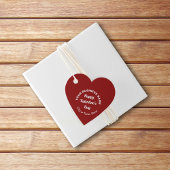 赤いハート図形にバレンタインの挨拶 フェイバータグ