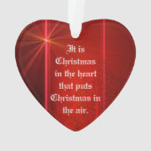 赤いハート型クリスマス飾り付き引用文 オーナメント (裏面)