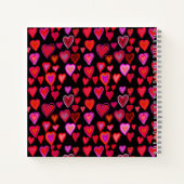 赤いハート型デザイン ノートブック (裏面)