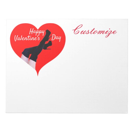 赤いハート大腿ハイブーツバレンタインサンダー_コーブ ノートパッド (正面)