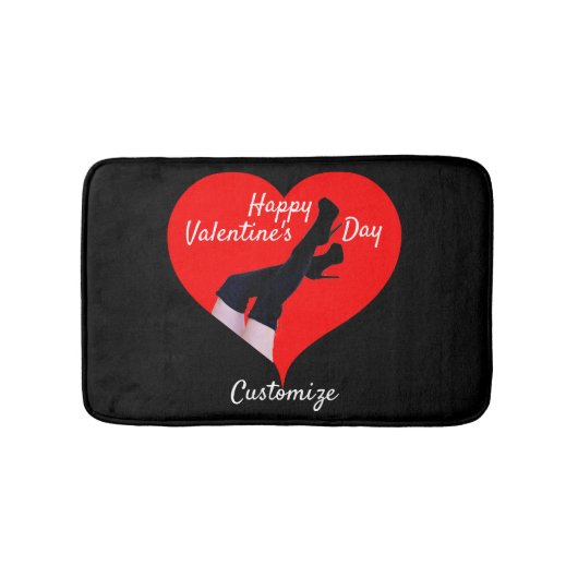 赤いハート太もも高ブーツバレンタインサンダー_コーブ バスマット (正面)