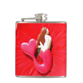 赤いハート尾の人魚 フラスク (正面)