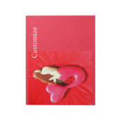 赤いハート尾人魚 ノートパッド (回転)