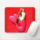 赤いハート尾人魚 マウスパッド (マウス)