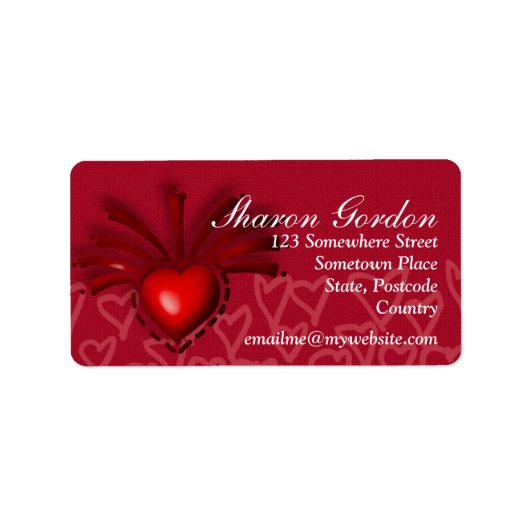 赤いハート工事 ラベル (正面)