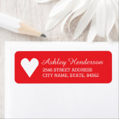 赤いハート差出人住所ラベル ラベル (インサイチュ)