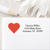 赤いハート差出人住所ラベル ラベル (インサイチュ)