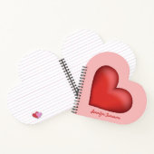 赤いハート形状イラストレーションカスタム文字 ノートブック (内部)