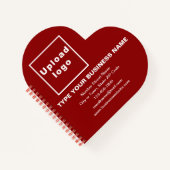 赤いハート形状スパイラルノートのビジネスブランド ノートブック (正面)