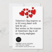 赤いハート従業員事務所ロゴバレンタインデー シーズンカード (正面)