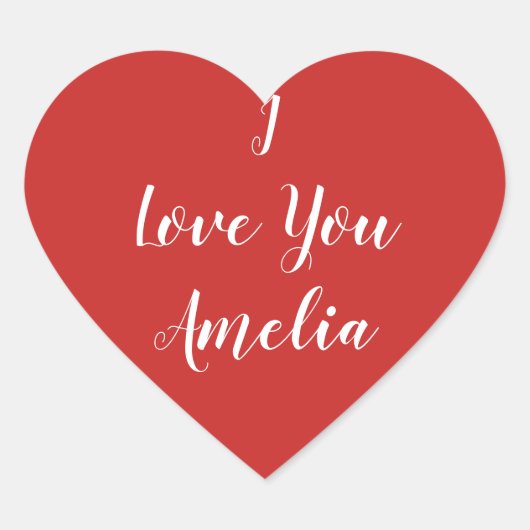 赤いハート愛してるパーソナライズされた ハートシール (正面)