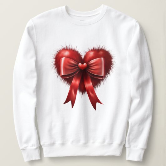 赤いハート愛するバレンタインデーの贈り物 スウェットシャツ (デザイン正面)