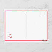 赤いハート愛はバレンタインに接吻し、抱き締めます ポストカード (裏面)