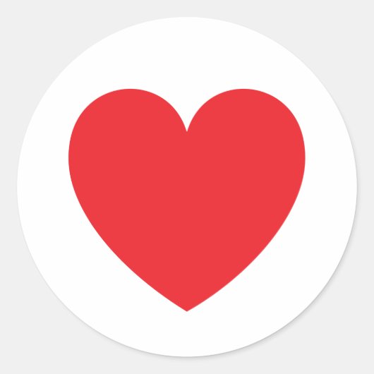 赤いハート愛またはバレンタインデー ラウンドシール (正面)