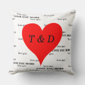 赤いハート愛もっとモノグラム クッション (正面)