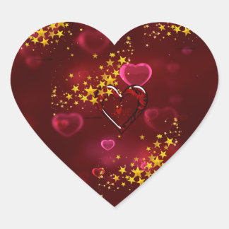 赤いハート愛 ハートシール