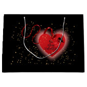 赤いハート抱き枕 ラージペーパーバッグ (正面)